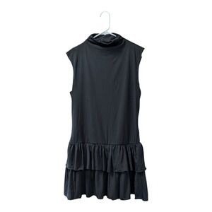 A-14 Women's Cap Sleeve Dropped Waist Knit Mini Shift Dress - Wild Fable Black L